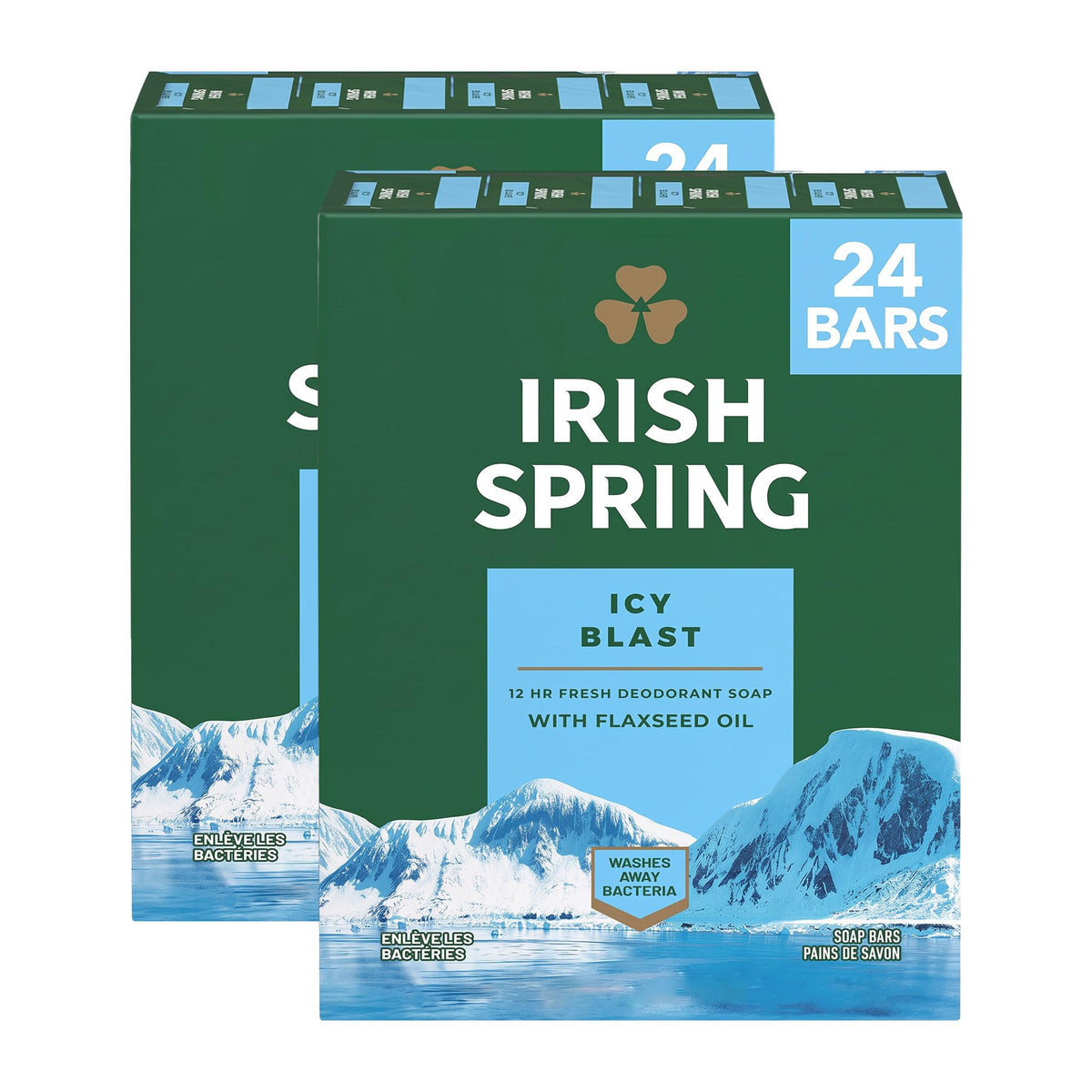 Irish Spring Moisture Blast Deodorant Bar Soap for Men, 3.7 oz (12 Pack)