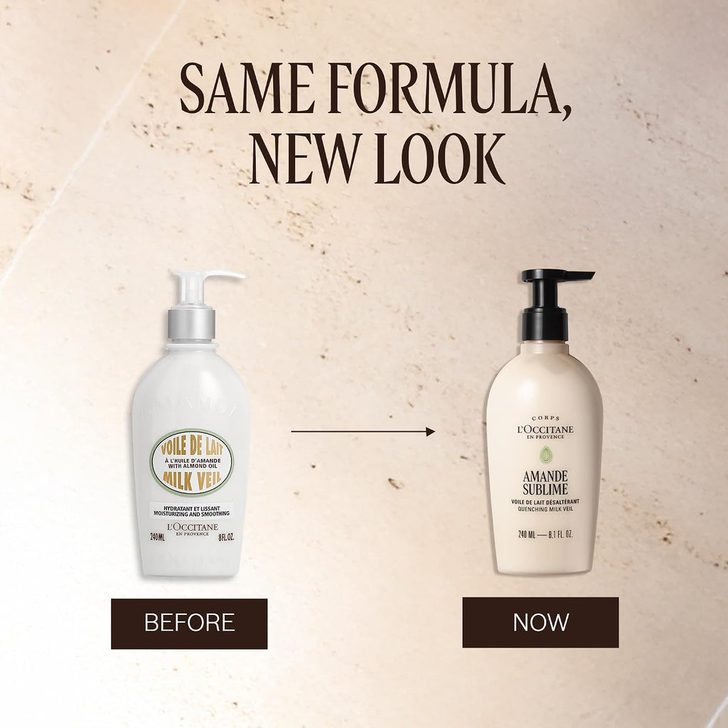 L'OCCITANE Almond Milk Veil Body Lotion, Lightweight, Fast-Absorbing Care