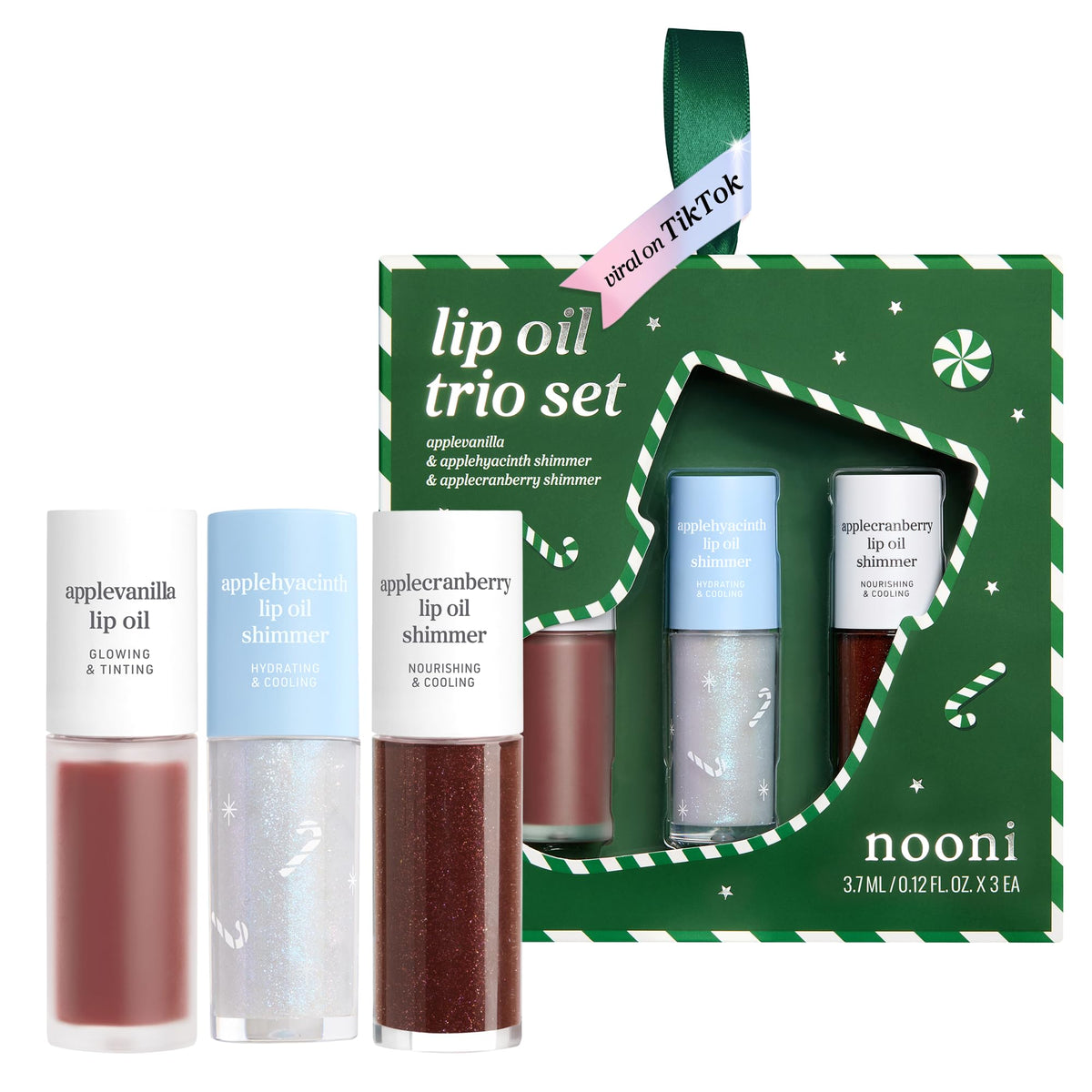 NOONI Lip Oil Set 5EA - 2026 Holiday Limited Tinted Plumping Lip Gloss
