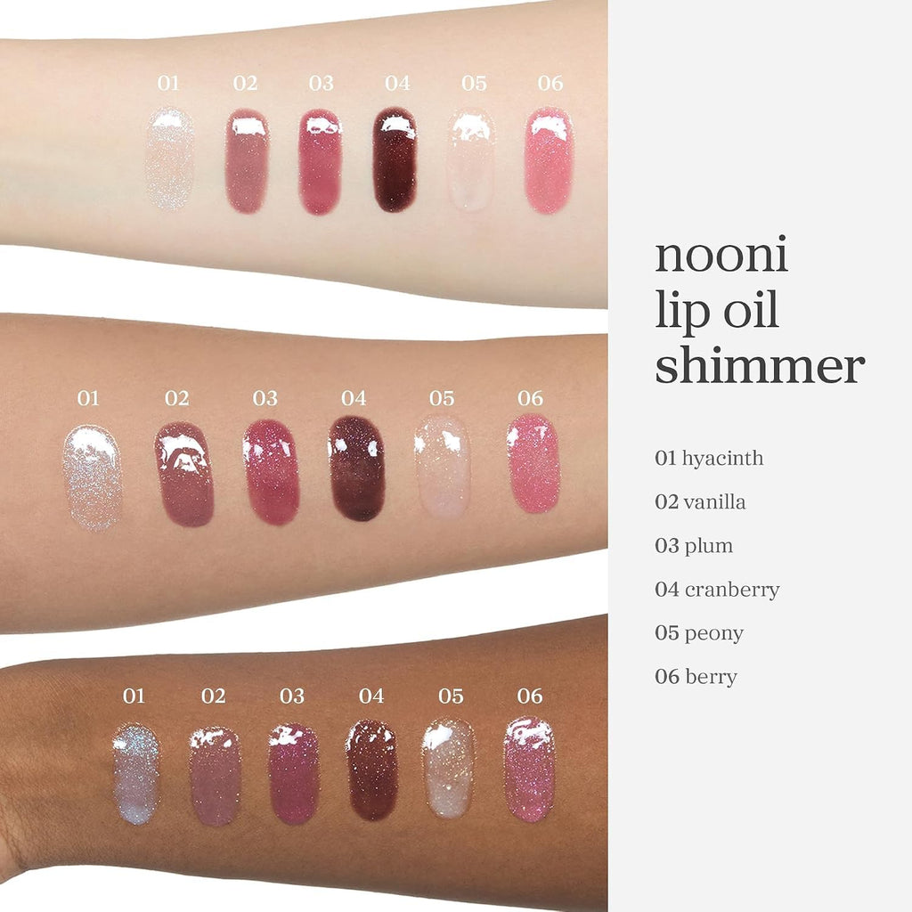 NOONI Lip Oil Set 5EA - 2026 Holiday Limited Tinted Plumping Lip Gloss