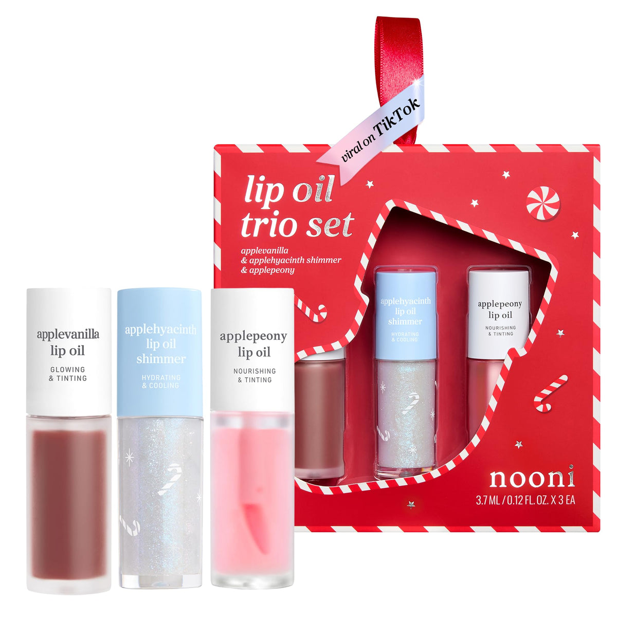 NOONI Lip Oil Set 5EA - 2026 Holiday Limited Tinted Plumping Lip Gloss