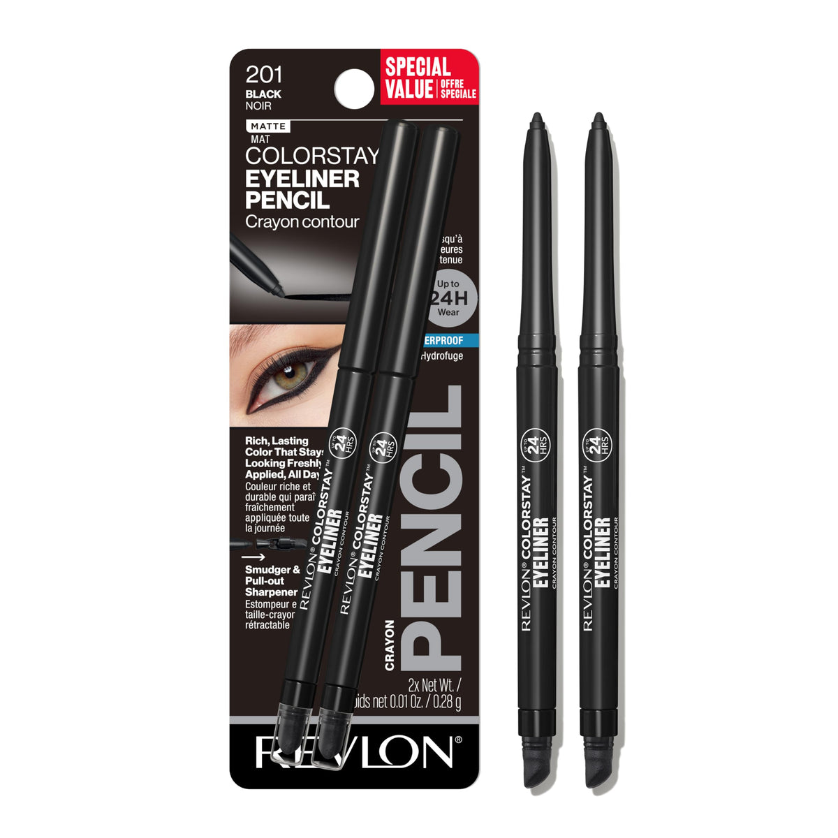 Revlon ColorStay Pencil Waterproof Eyeliner, Smudge-Proof, Eye Makeup with Built-In Sharpener, Packaging May Vary, 210 Teal, 0.01 oz