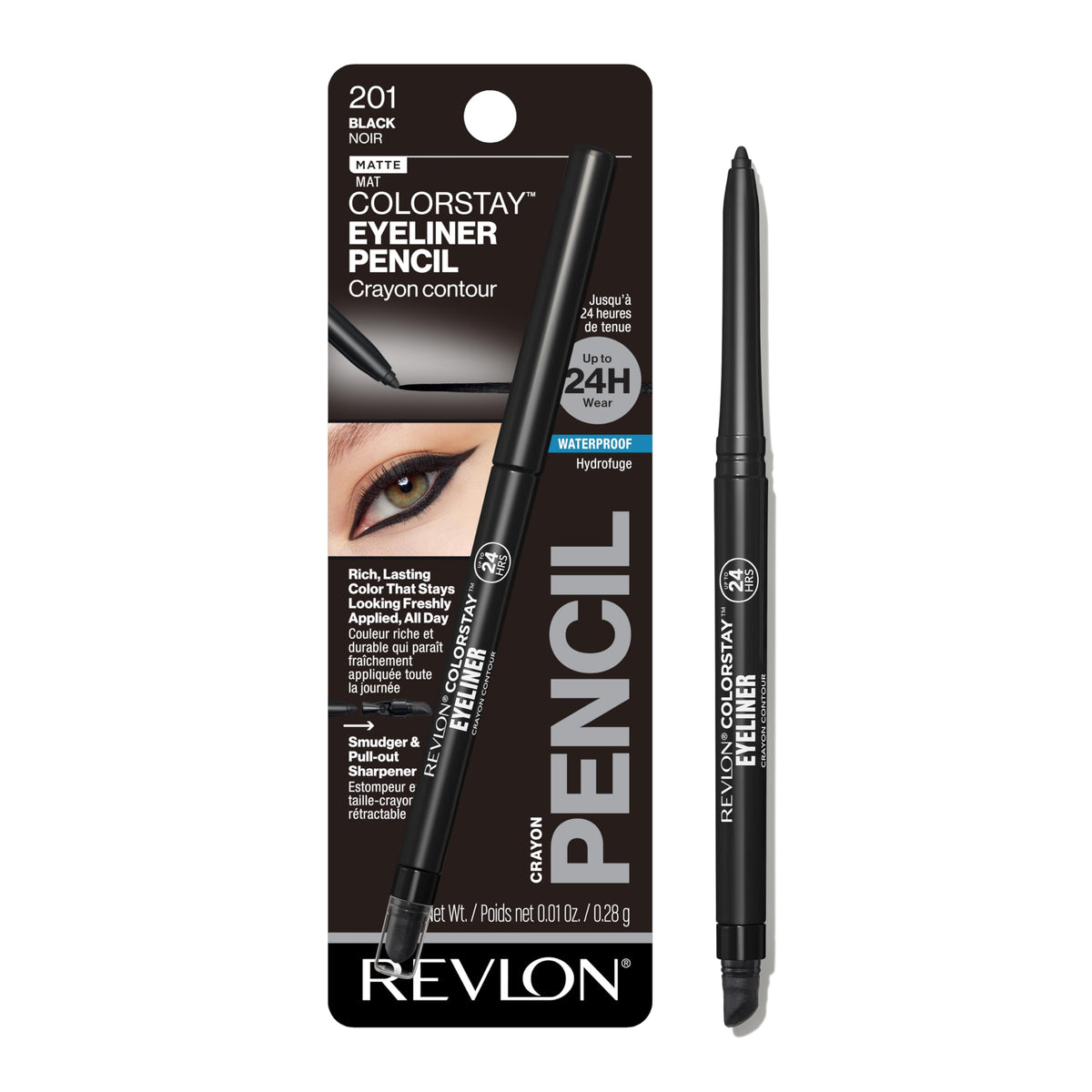 Revlon ColorStay Pencil Waterproof Eyeliner, Smudge-Proof, Eye Makeup with Built-In Sharpener, Packaging May Vary, 210 Teal, 0.01 oz