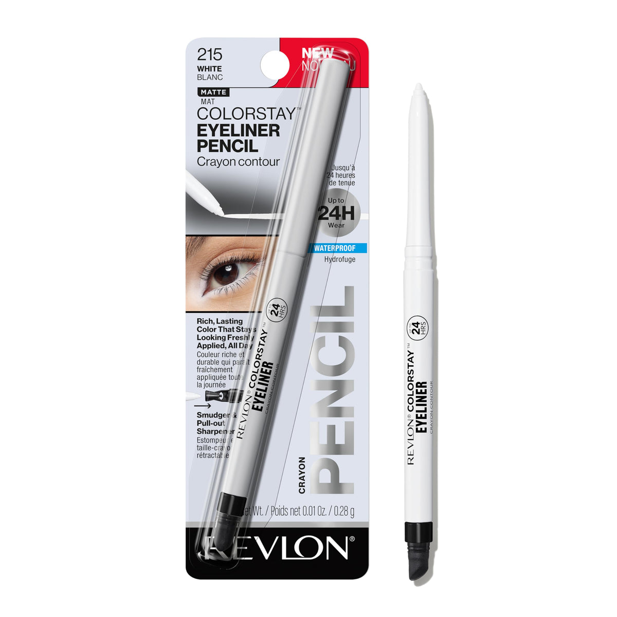 Revlon ColorStay Pencil Waterproof Eyeliner, Smudge-Proof, Eye Makeup with Built-In Sharpener, Packaging May Vary, 210 Teal, 0.01 oz