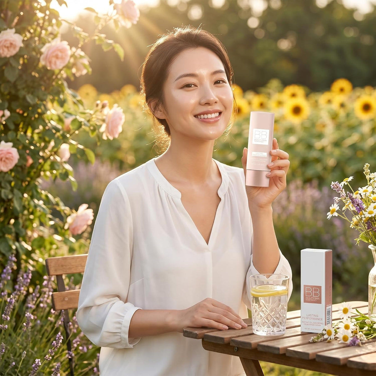BB Color-Correcting Tinted Serum – Lightweight Buildable Coverage Facial Serum for Flawless Skin, Enhanced with Korean Skin Care Formula for Natural Radiance (21 Fair skin)