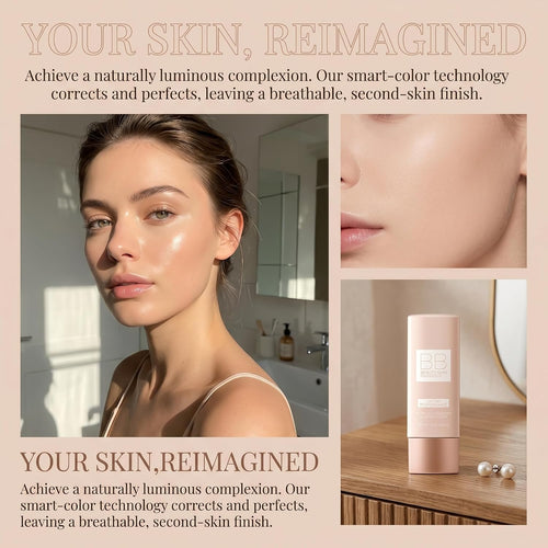 BB Color-Correcting Tinted Serum – Lightweight Buildable Coverage Facial Serum for Flawless Skin, Enhanced with Korean Skin Care Formula for Natural Radiance (21 Fair skin)