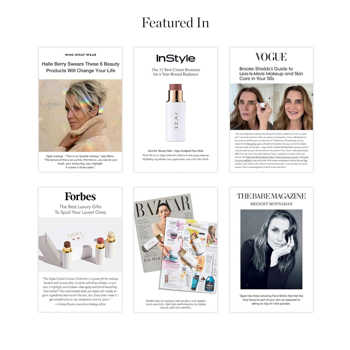 Ogee Volumizing Mascara & Face Stick Trio Virtual Bundle - Organic Black Mascara with Contour Makeup Collection