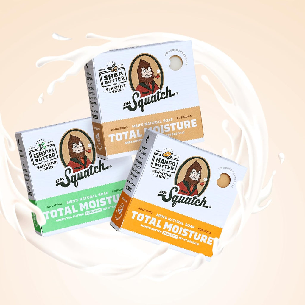 Dr. Squatch Total Moisture Natural Men’s Bar Soap, Soap Bar (5oz, 3-Pack)