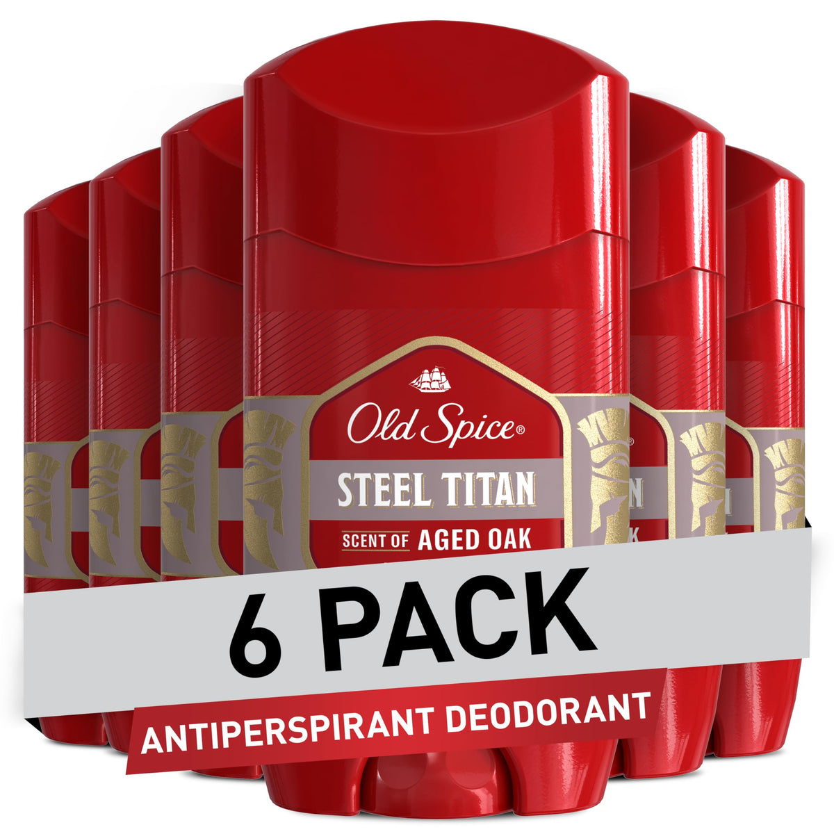 Old Spice Antiperspirant Deodorant for Men, 24/7 Sweat & Odor Protection, 24/7 Lasting Freshness, Invisible Solid, Champion with Fresh Air Scent, 2.6 oz (Pack of 6)