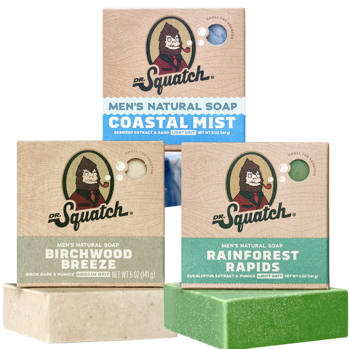 Dr. Squatch Total Moisture Natural Men’s Bar Soap, Soap Bar (5oz, 3-Pack)